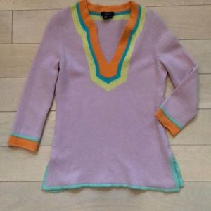 Lavender cashmere tunic 3/4 sleeve tunic sweater